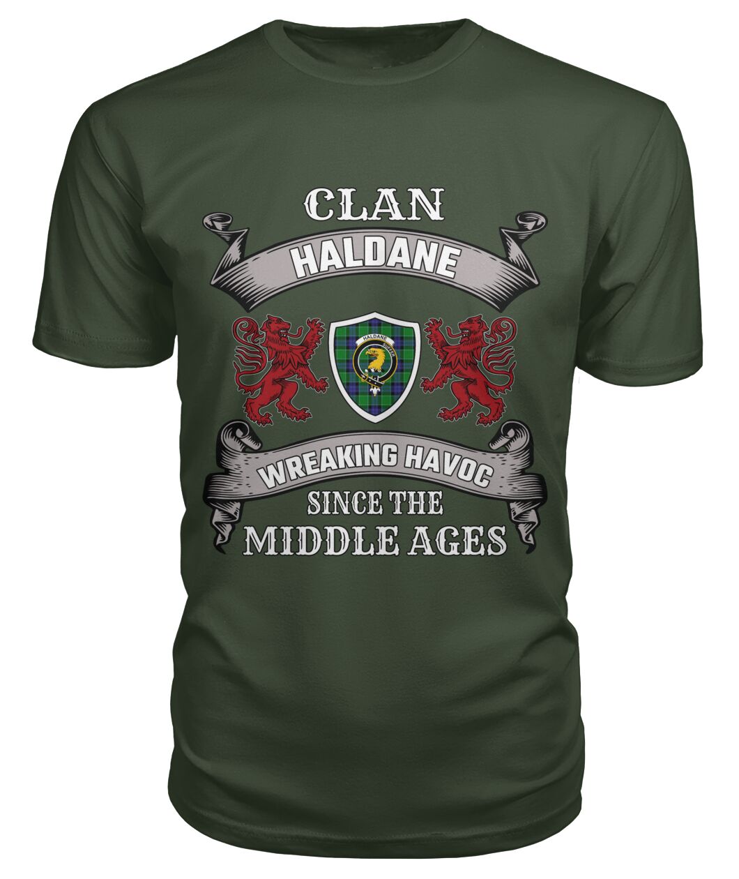 Clan Haldane Family Tartan 2D T-shirt SA30 Haldane Tartan Clan Tartan T-Shirt City Green S Haldane Tartan Clan