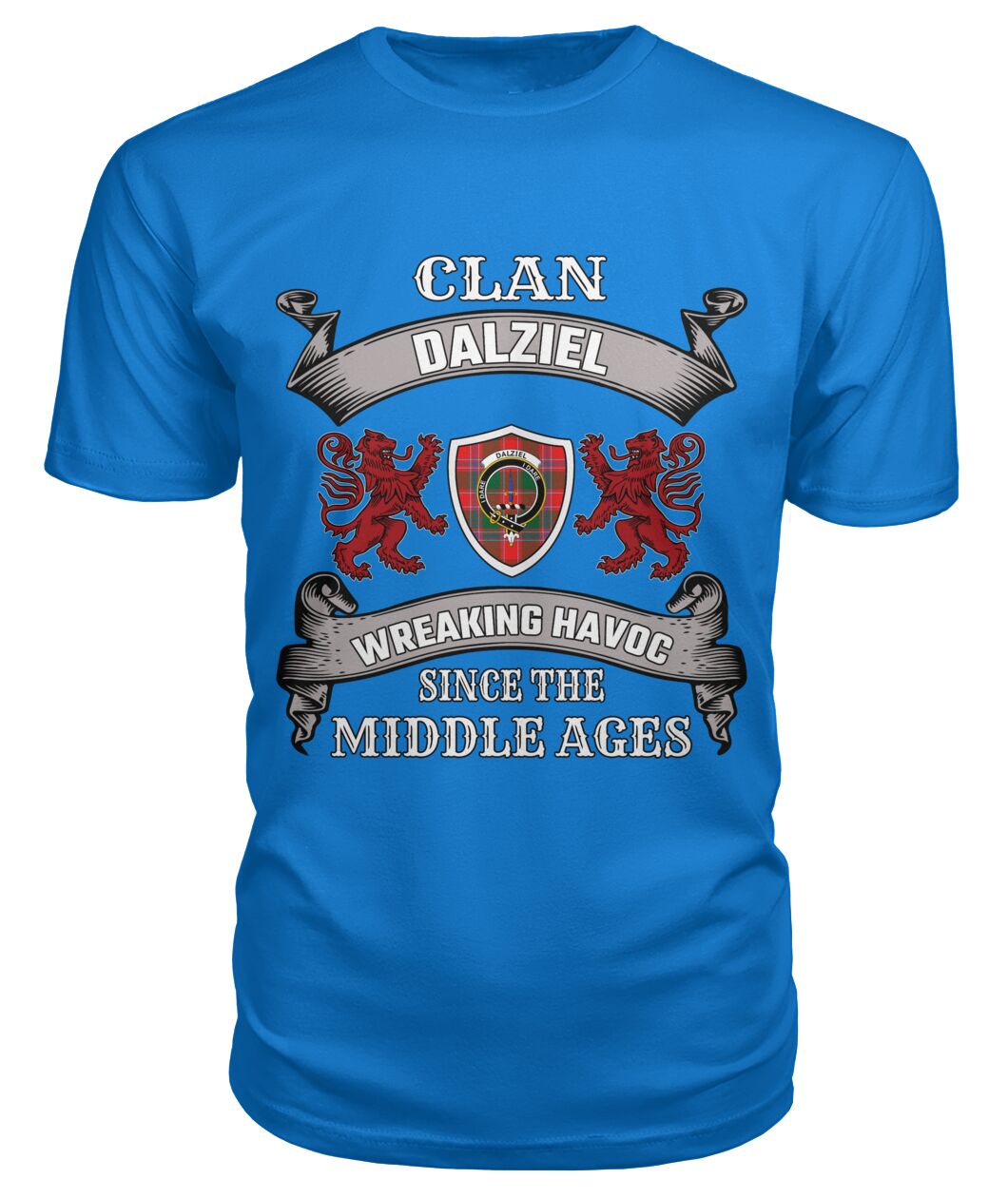 Clan Dalziel Family Tartan 2D T-shirt FF31 Dalziel Tartan Clan Tartan T-Shirt Royal Blue S Dalziel Tartan Clan