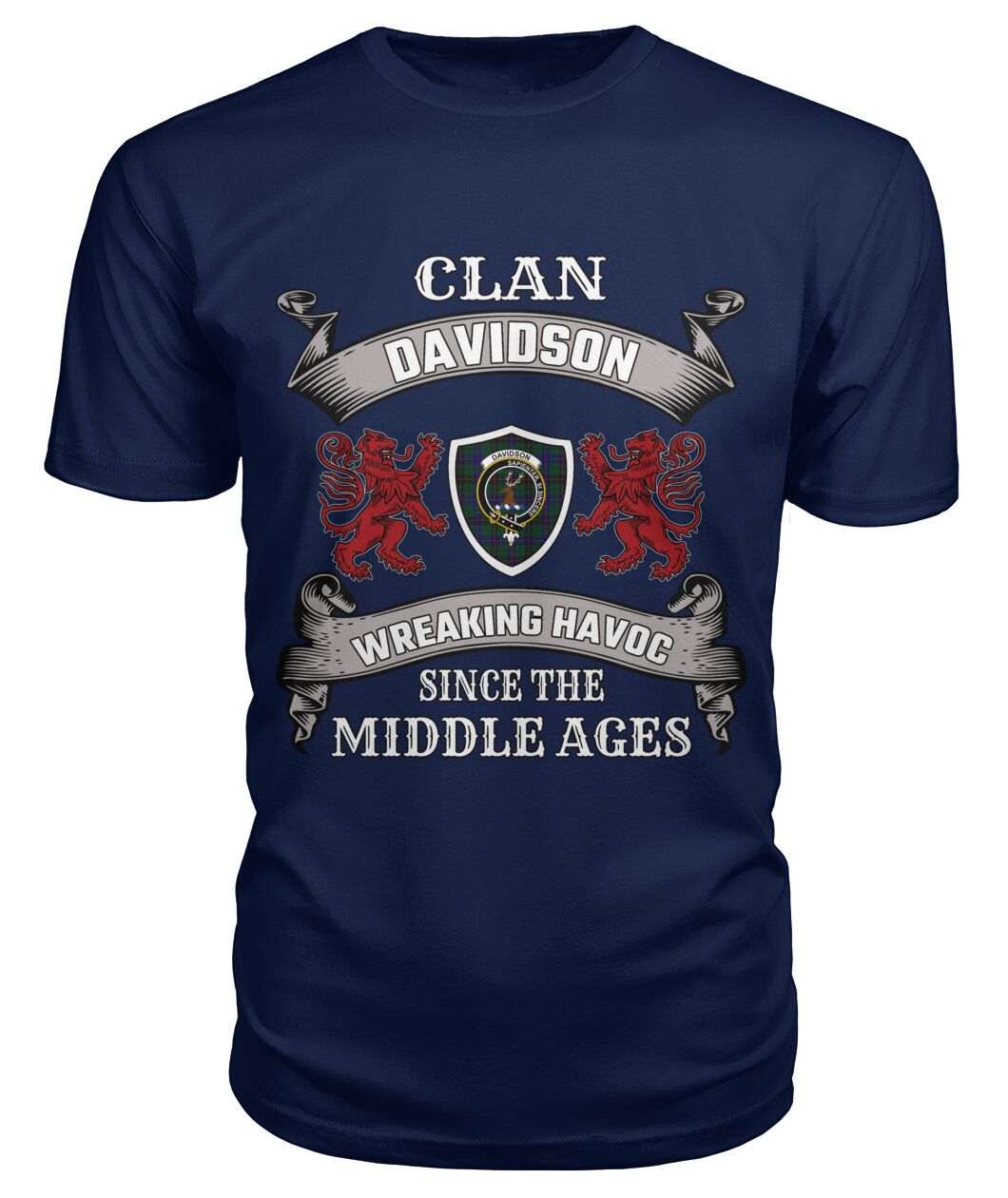 Clan Davidson Family Tartan 2D T-shirt CD16 Davidson Tartan Clan Tartan T-Shirt Navy S Davidson Tartan Clan