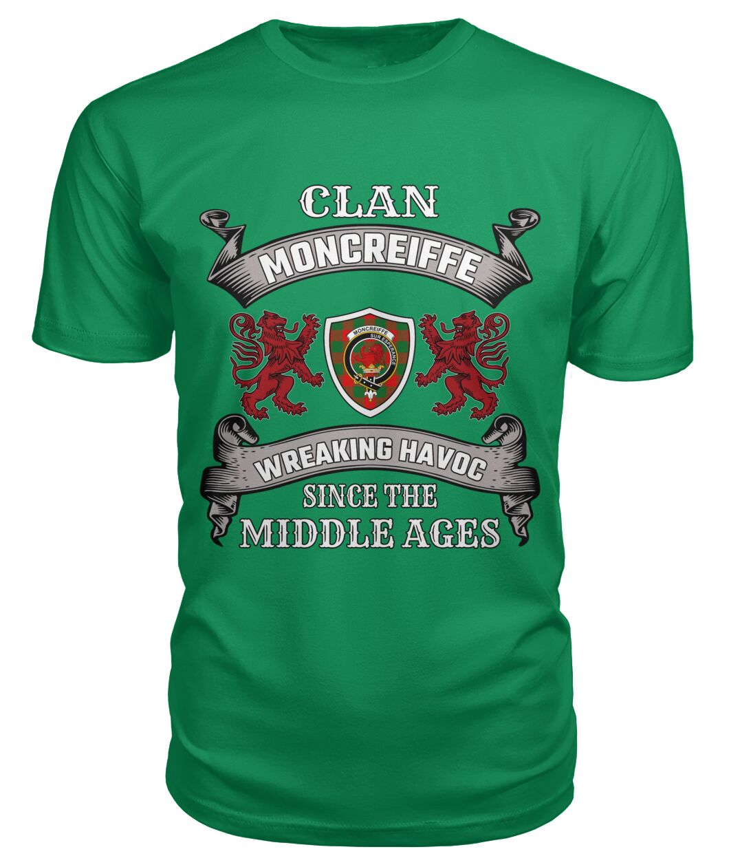 Clan Moncreiffe Family Tartan 2D T-shirt EV87 Moncreiffe Tartan Clan Tartan T-Shirt Green Apple S Moncreiffe Tartan Clan