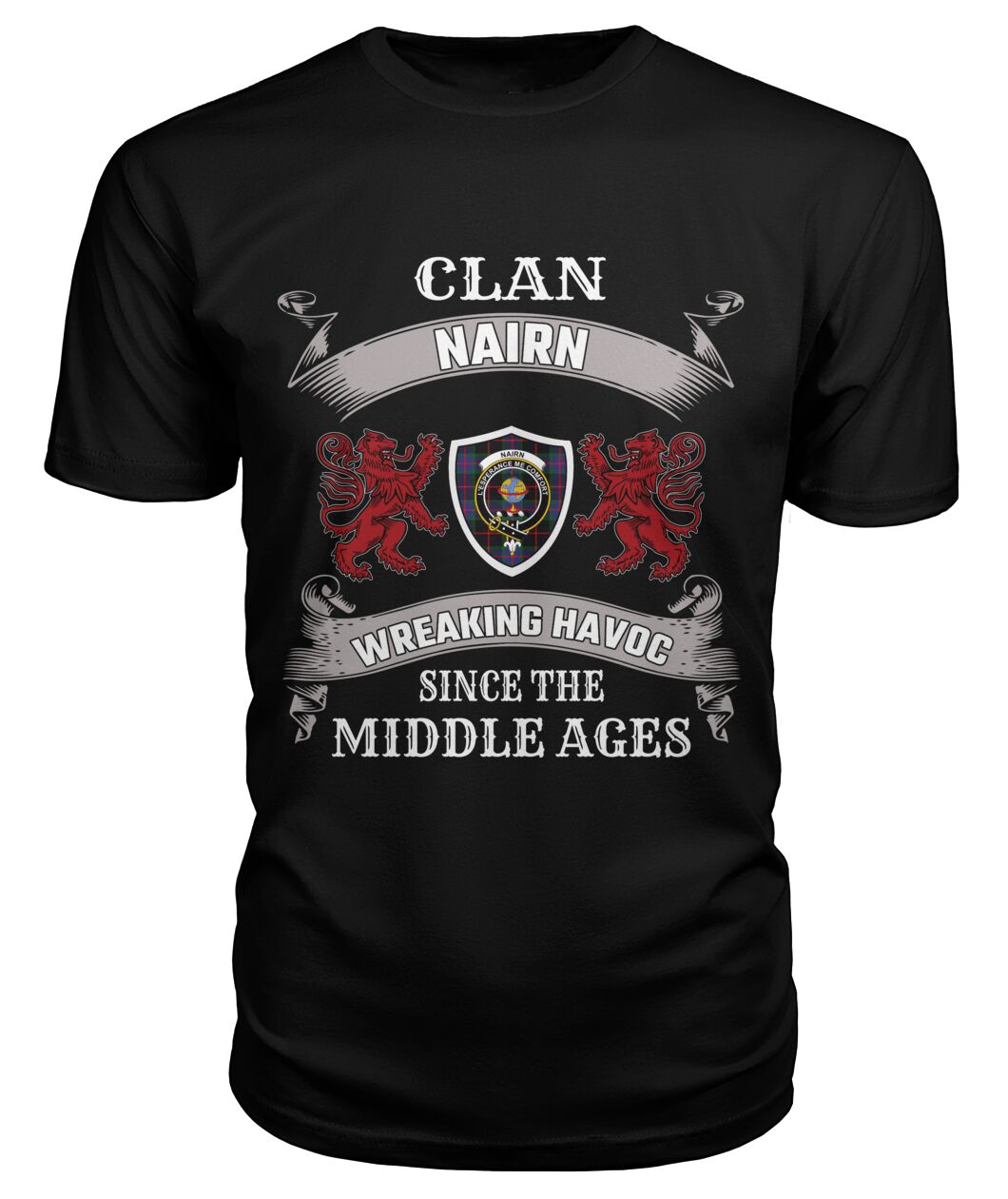 Clan Nairn Family Tartan 2D T-shirt ID48 Nairn Tartan Clan Tartan T-Shirt Black S Nairn Tartan Clan