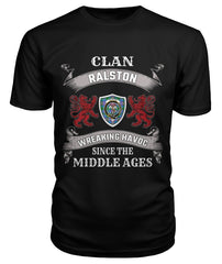 Clan Ralston Family Tartan 2D T-shirt YM89 Ralston Tartan Clan Tartan T-Shirt Black S Ralston Tartan Clan