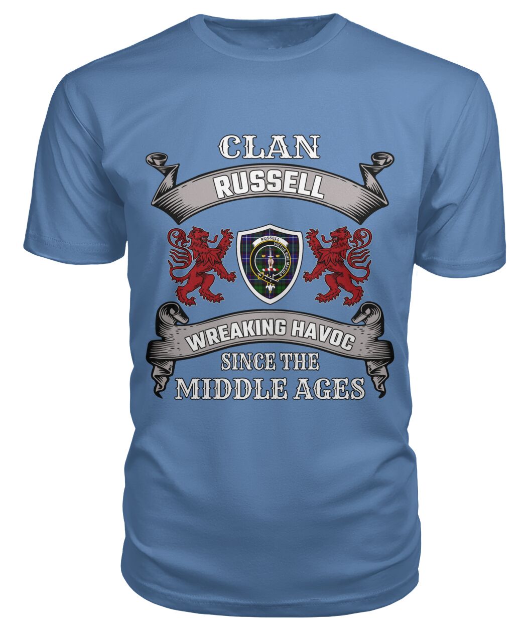 Clan Russell Family Tartan 2D T-shirt FK86 Russell Tartan Clan Tartan T-Shirt