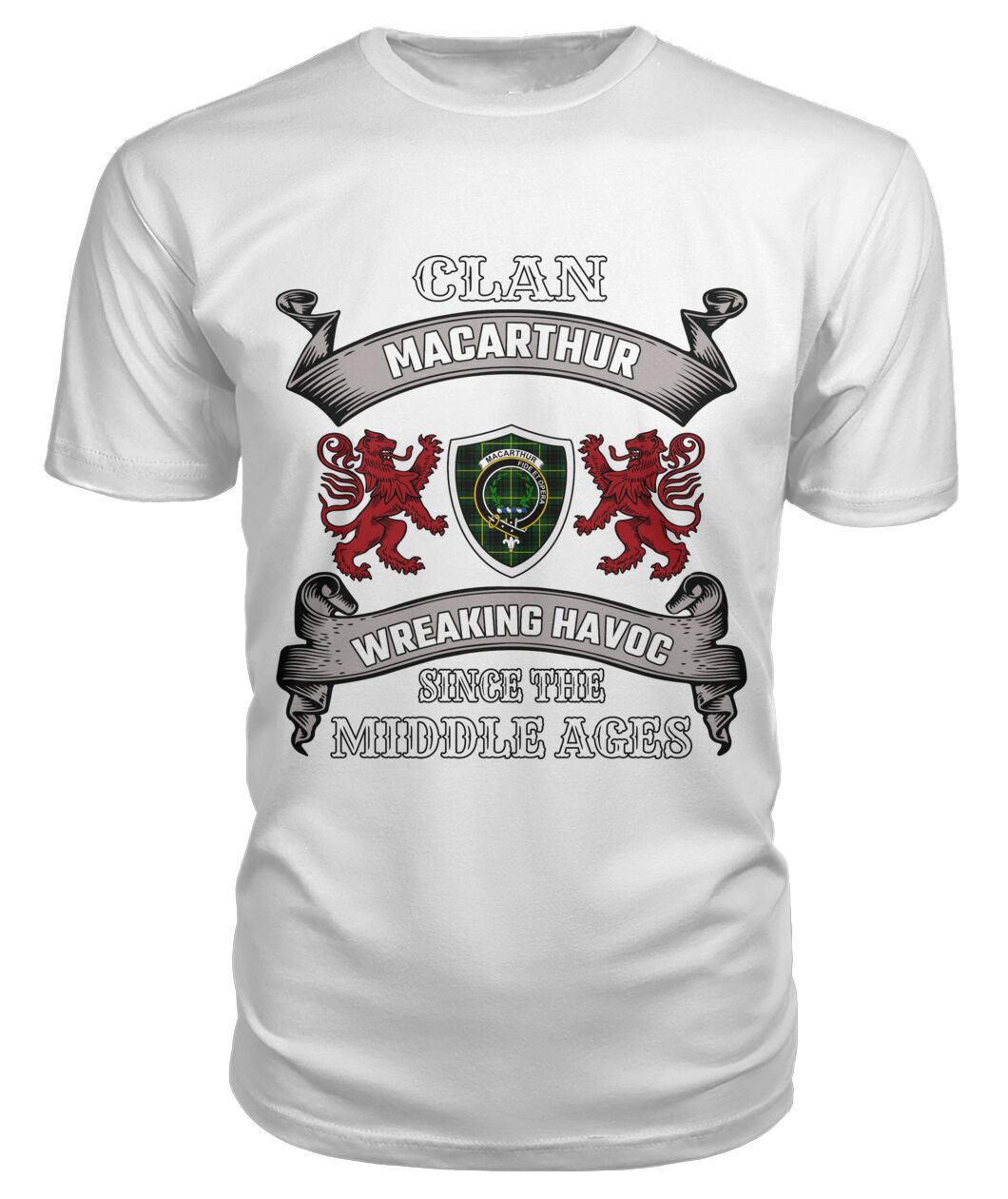 Clan MacArthur Tartan 2D T-ShirtCM24 MacArthur Tartan 2D T-Shirt Tartan T-Shirt White S MacArthur Tartan 2D T-Shirt