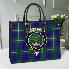 Clan Hamilton Hunting Modern Tartan Crest Leather Bag YV45 Clan Hamilton Tartan Today   