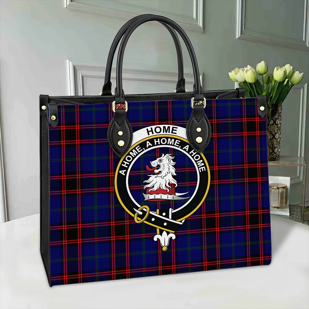 Clan Home Modern Tartan Crest Leather Bag UN58 Clan Home/Hume Tartan Today   