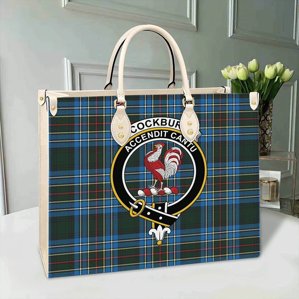 Clan Cockburn Modern Tartan Crest Leather Bag DJ57 Clan Cockburn Tartan Today   