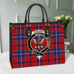 Clan Wishart Dress Tartan Crest Leather Bag HB67 Clan Wishart Tartan Today   