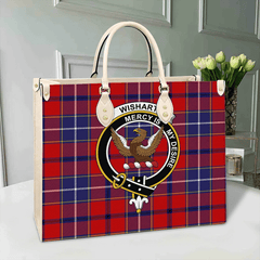 Clan Wishart Dress Tartan Crest Leather Bag HB67 Clan Wishart Tartan Today   