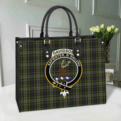 Clan Davidson Tulloch Dress Tartan Crest Leather Bag FL13 Clan Davidson Tartan Today   