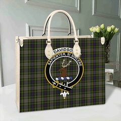 Clan Davidson Tulloch Dress Tartan Crest Leather Bag FL13 Clan Davidson Tartan Today   