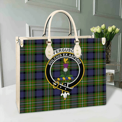 Clan Fergusson Modern Tartan Crest Leather Bag VA51 Clan Fergusson Tartan Today   