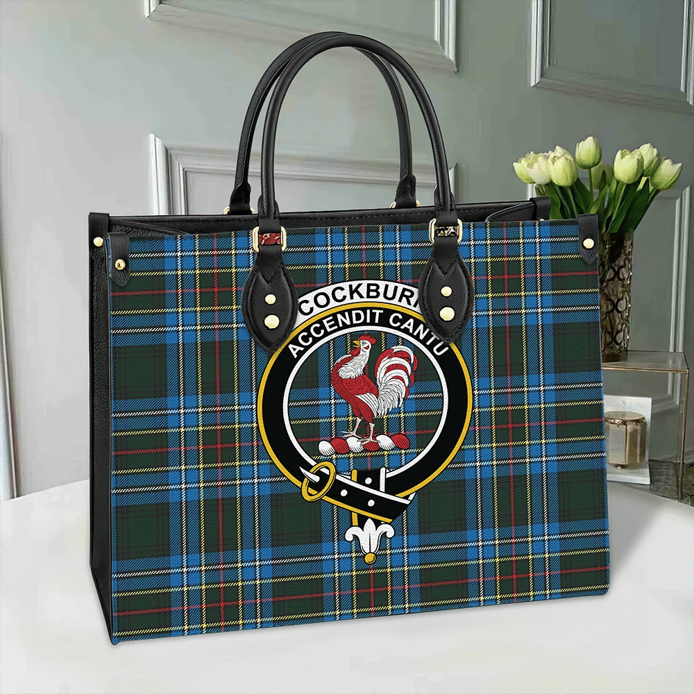 Clan Cockburn Modern Tartan Crest Leather Bag DJ57 Clan Cockburn Tartan Today   