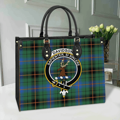 Clan Davidson Ancient Tartan Crest Leather Bag WQ93 Clan Davidson Tartan Today   