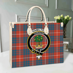 Clan Hamilton Ancient Tartan Crest Leather Bag LO31 Clan Hamilton Tartan Today   