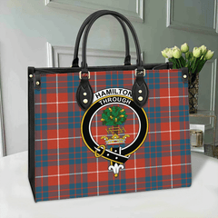 Clan Hamilton Ancient Tartan Crest Leather Bag LO31 Clan Hamilton Tartan Today   