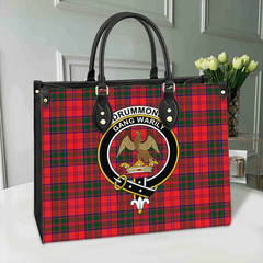 Clan Drummond Modern Tartan Crest Leather Bag MW25 Clan Drummond Tartan Today   