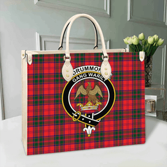 Clan Drummond Modern Tartan Crest Leather Bag MW25 Clan Drummond Tartan Today   