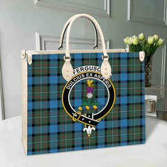 Clan Fergusson Ancient Tartan Crest Leather Bag ZV61 Clan Fergusson Tartan Today   