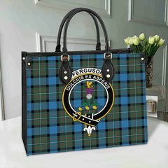 Clan Fergusson Ancient Tartan Crest Leather Bag ZV61 Clan Fergusson Tartan Today   