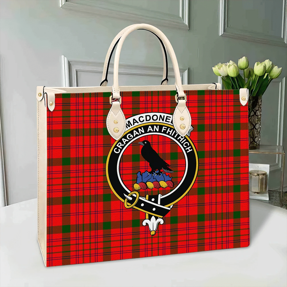 Clan MacDonnell Of Keppoch Modern Tartan Crest Leather Bag WK41 Clan MacDonnell of Keppoch Tartan Today   