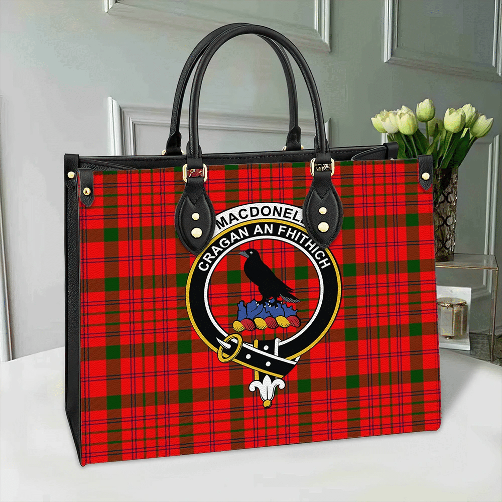 Clan MacDonnell Of Keppoch Modern Tartan Crest Leather Bag WK41 Clan MacDonnell of Keppoch Tartan Today   