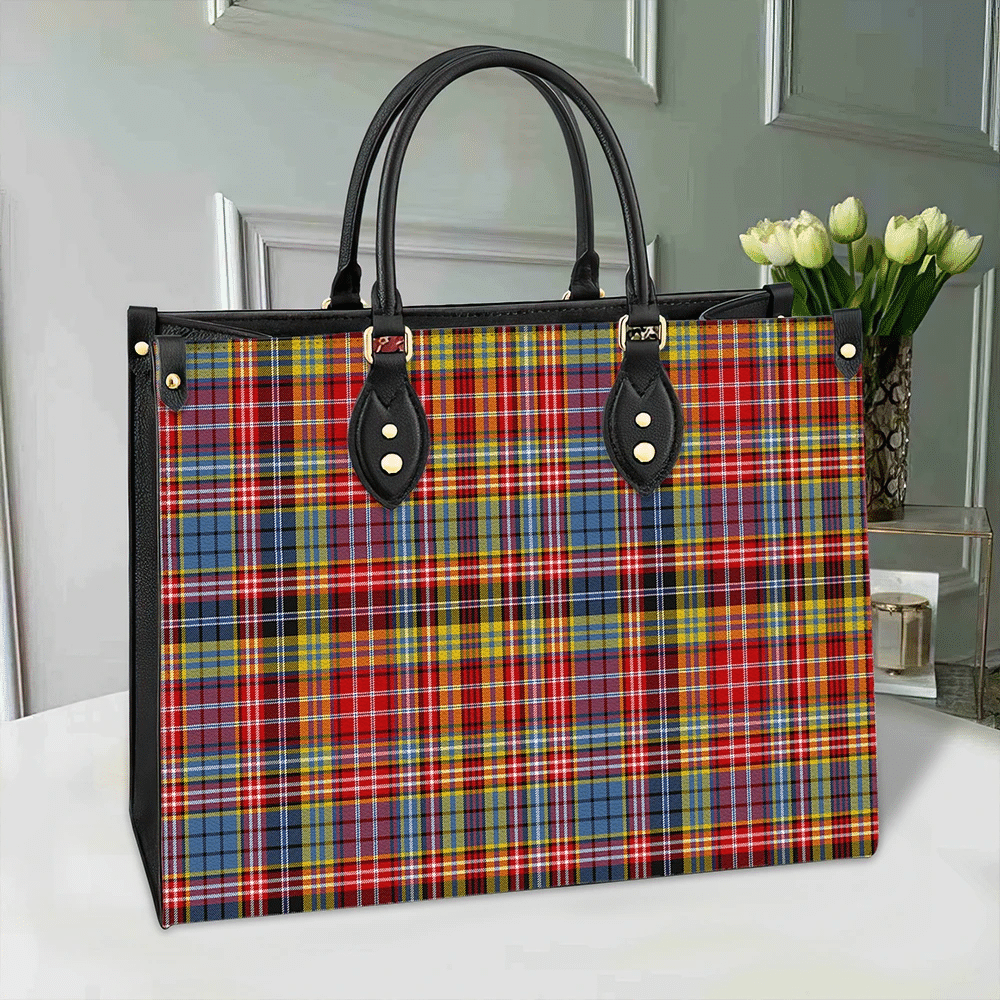 Clan Drummond Of Strathallan Tartan Leather Bag PS99 Clan Hall Tartan Today   