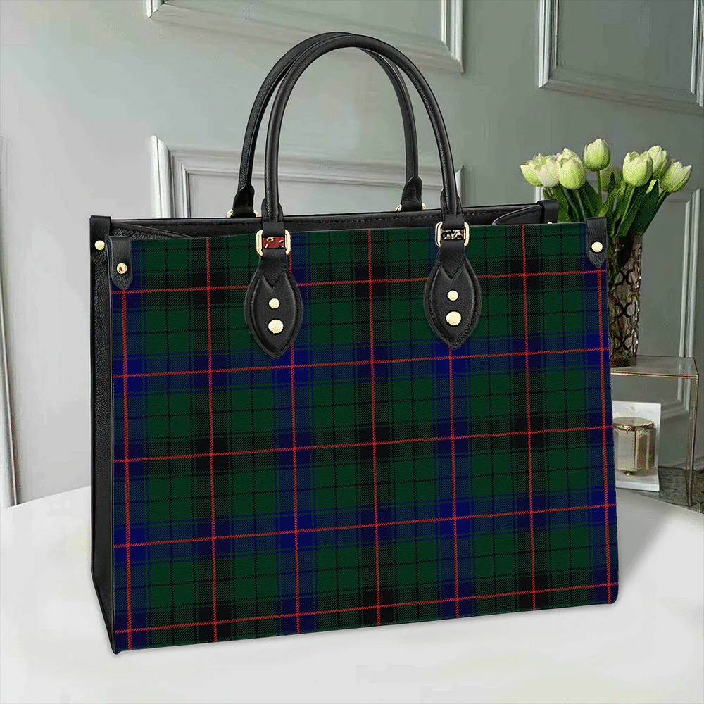 Clan Davidson Modern Tartan Leather Bag PO26 Clan Davidson Tartan Today   