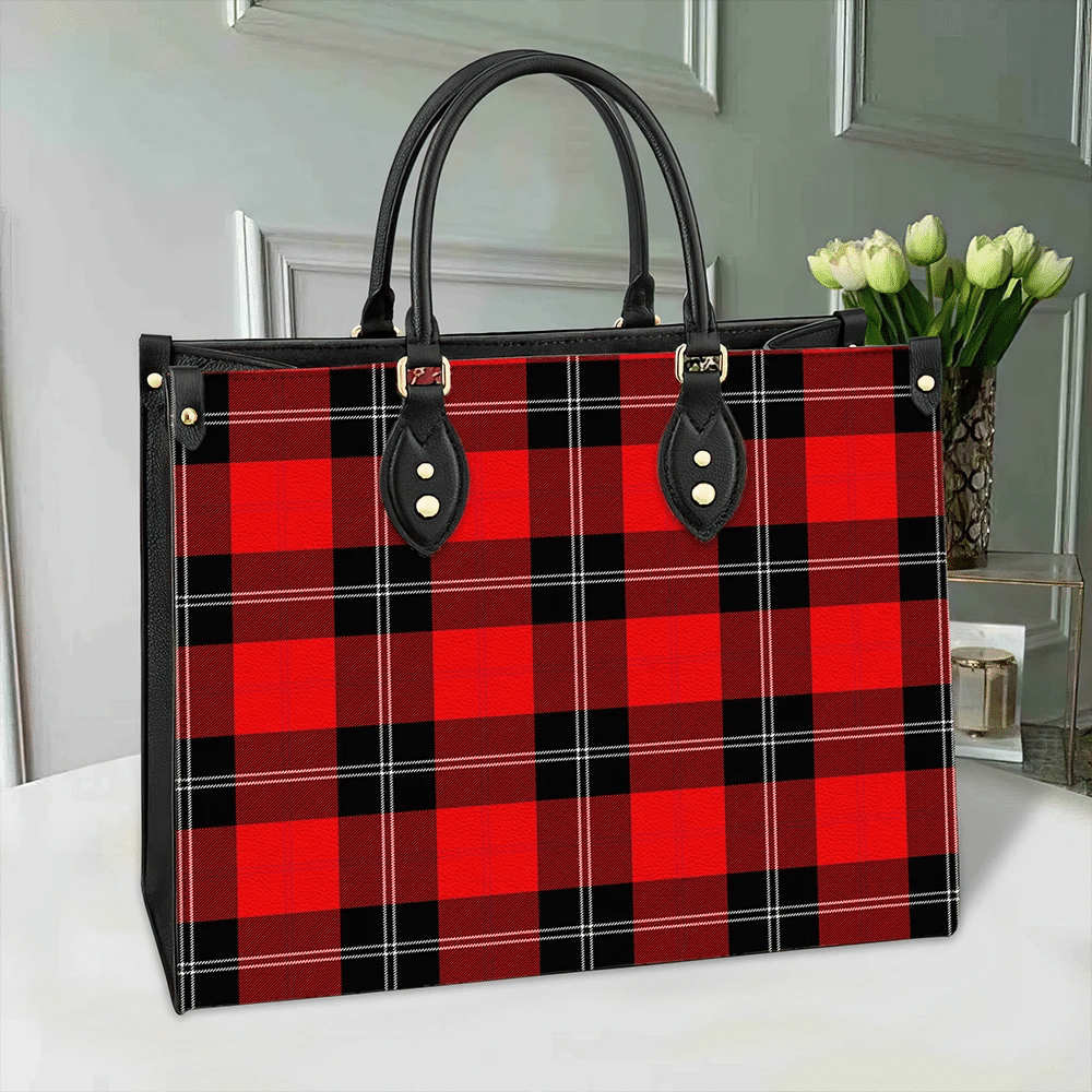 Clan Ramsay Modern Tartan Leather Bag IP94 Clan Ramsay Tartan Today   