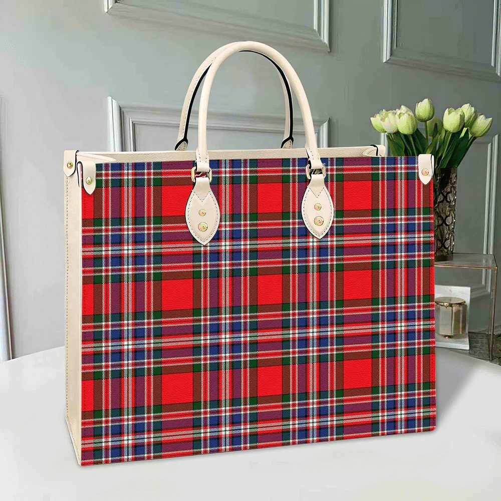 Clan MacFarlane Modern Tartan Leather Bag MQ51 Clan MacFarlane Tartan Today   