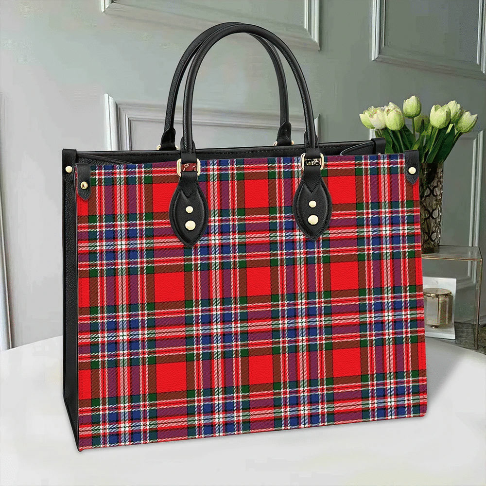 Clan MacFarlane Modern Tartan Leather Bag MQ51 Clan MacFarlane Tartan Today   