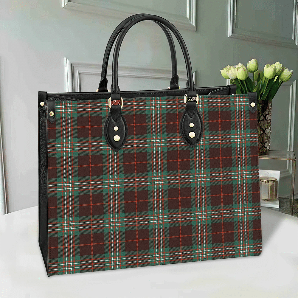 Clan Scott Brown Ancient Tartan Leather Bag EO52 Clan Scott (Scott Tartan) Tartan Today   