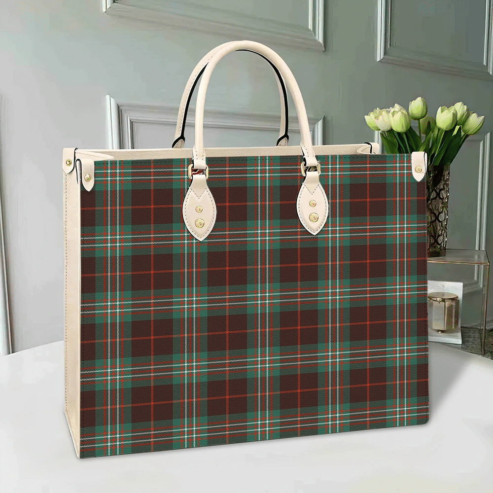 Clan Scott Brown Ancient Tartan Leather Bag EO52 Clan Scott (Scott Tartan) Tartan Today   