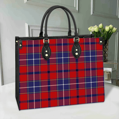 Clan Wishart Dress Tartan Leather Bag YX62 Clan Wishart Tartan Today   