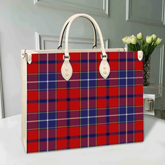 Clan Wishart Dress Tartan Leather Bag YX62 Clan Wishart Tartan Today   