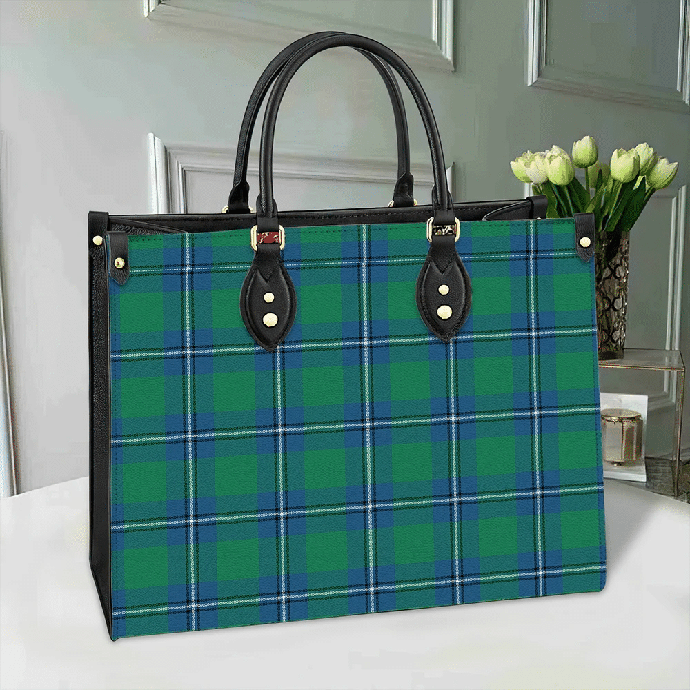 Clan Irvine Ancient Tartan Leather Bag QF18 Clan Irvine Tartan Today   