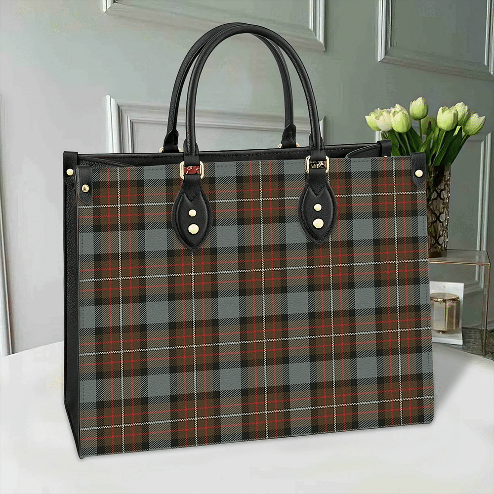 Clan Fergusson Weathered Tartan Leather Bag QB38 Clan Fergusson Tartan Today   