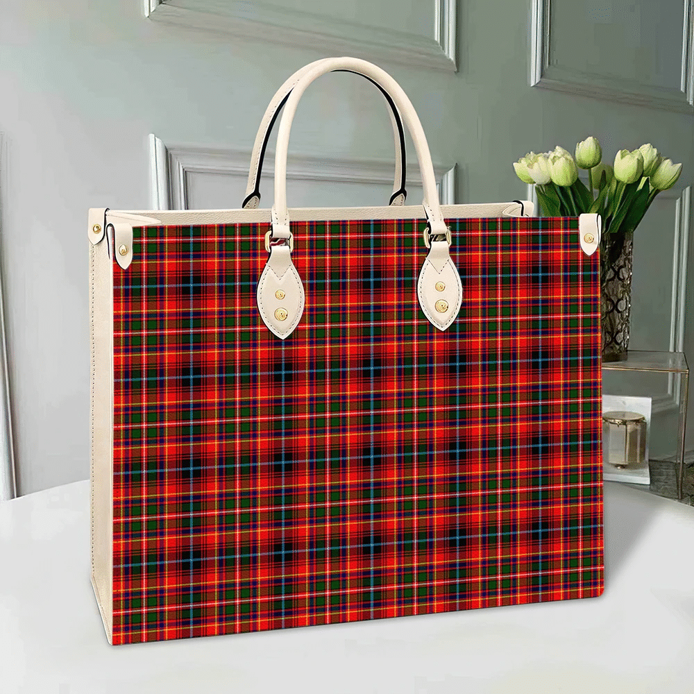 Clan Innes Modern Tartan Leather Bag VP47 Clan Innes Tartan Today   