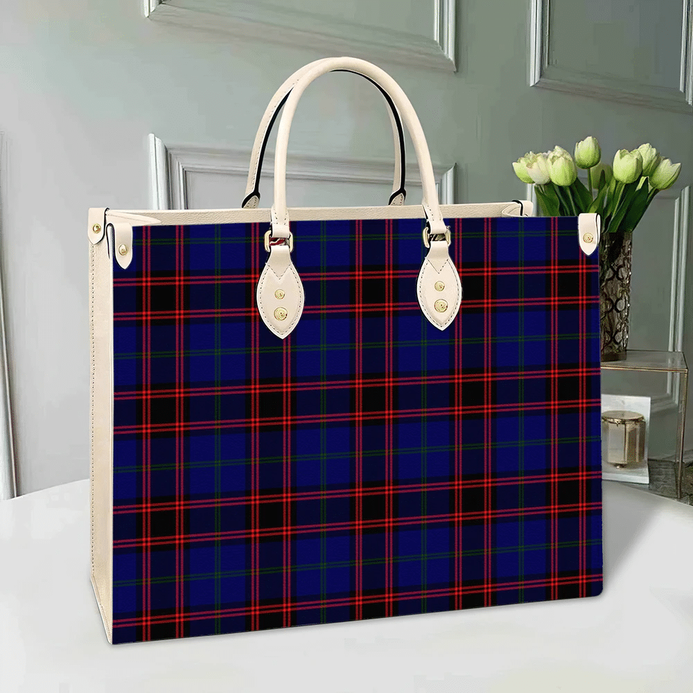 Clan Home Modern Tartan Leather Bag YX46 Clan Home/Hume Tartan Today   