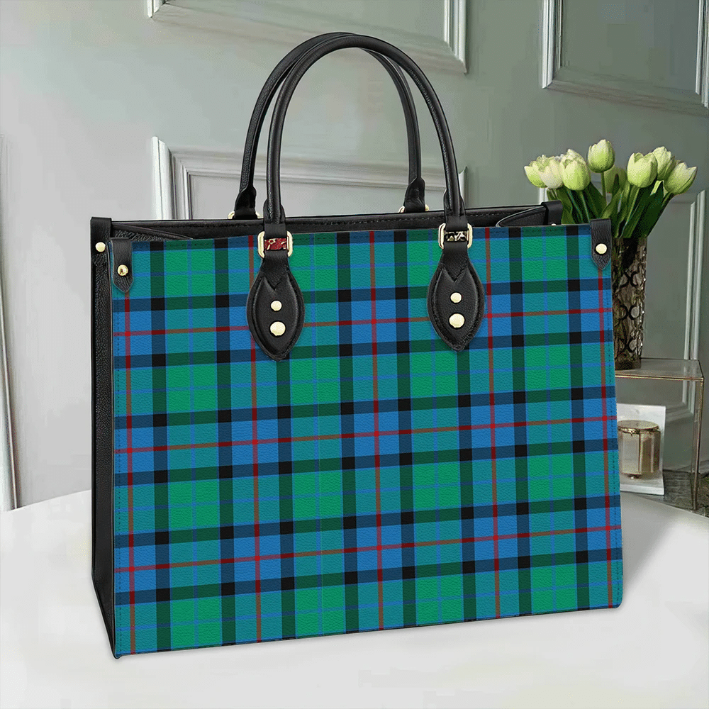 Clan Flower Of Scotland Tartan Leather Bag HE99 Clan Flower Of Scotland Tartan Today   