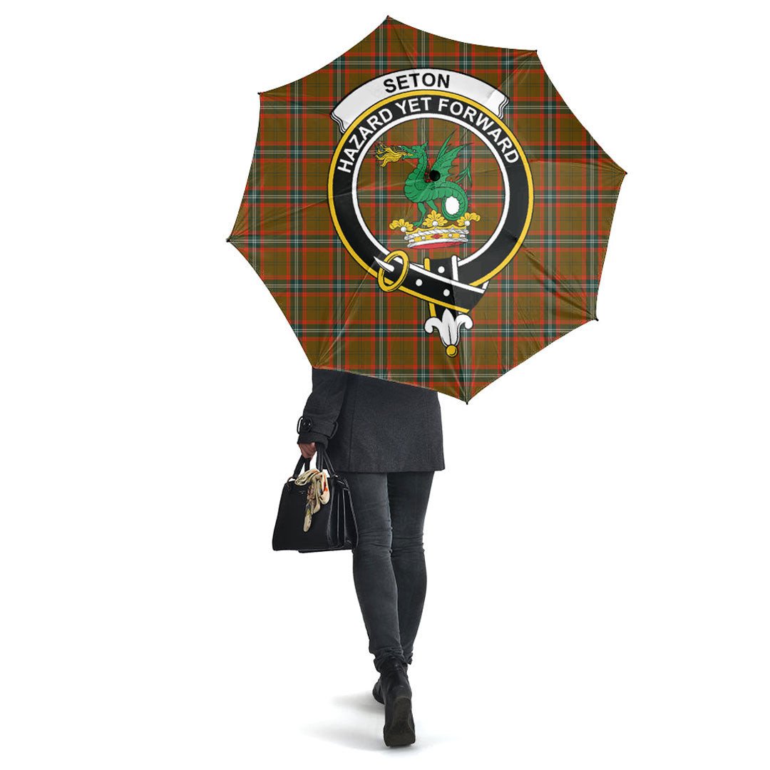 Clan Seton Hunting Modern Tartan Crest Umbrella OT67 Clan Seton Tartan Today   