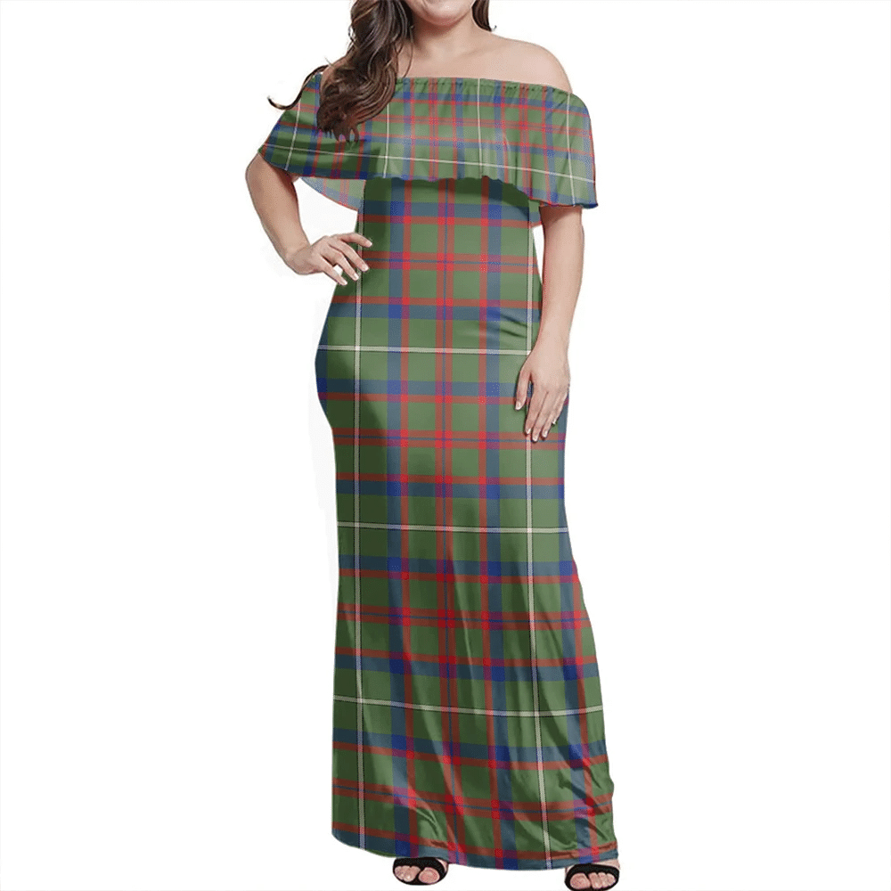 Clan Shaw Green Modern Tartan Hawaii Dress DV82 Clan Shaw Tartan Hawaii Dress   