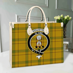 Clan Houston Tartan Crest Leather Bag MV24 Clan Houston Tartan Today   