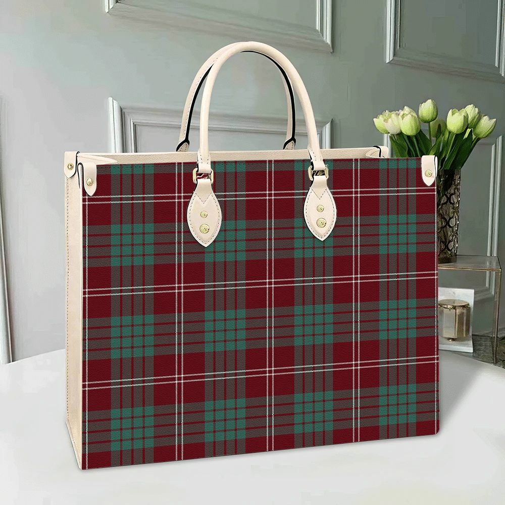 Clan Crawford Modern Tartan Leather Bag LO41 Clan Crawford Tartan Today   