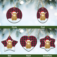 Clan Carrick District Tartan Christmas Ceramic Ornament Highland Cows Style JZ23 Carrick District Tartan Tartan Ornament   