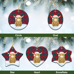 Clan Fotheringham Tartan Christmas Ceramic Ornament Highland Cows Style IF82 Fotheringham Tartan Tartan Ornament   