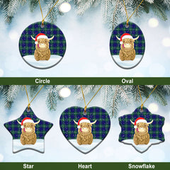 Clan Hamilton Hunting Modern Tartan Christmas Ceramic Ornament Highland Cows Style ME66 Hamilton Hunting Modern Tartan Tartan Ornament   