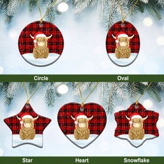 Clan Hogg Tartan Christmas Ceramic Ornament Highland Cows Style LS21 Hogg Tartan Tartan Ornament   