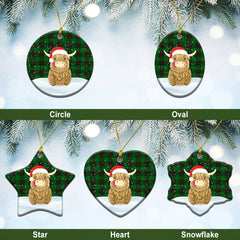 Clan Lundin Tartan Christmas Ceramic Ornament Highland Cows Style QN25 Lundin Tartan Tartan Ornament   