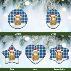 Clan Roberton Tartan Christmas Ceramic Ornament Highland Cows Style LN10 Roberton Tartan Tartan Ornament   